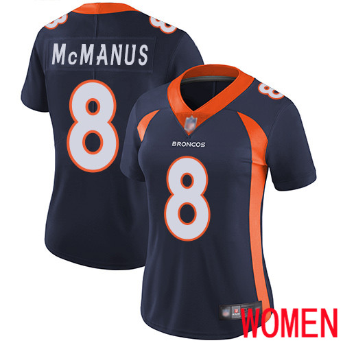 Women Denver Broncos #8 Brandon McManus Navy Blue Alternate Vapor Untouchable Limited Player Football NFL Jersey->women nfl jersey->Women Jersey